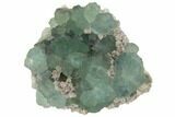 Green Fluorite Crystals on Quartz - China #128565-1